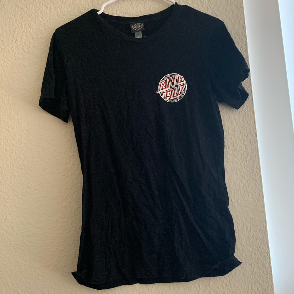 santa cruz black checkered t shirt
